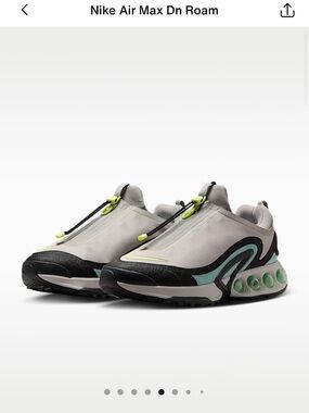 Nike Women's Sneakers in Light Gray, Black & Mint with Neon Yellow Accents